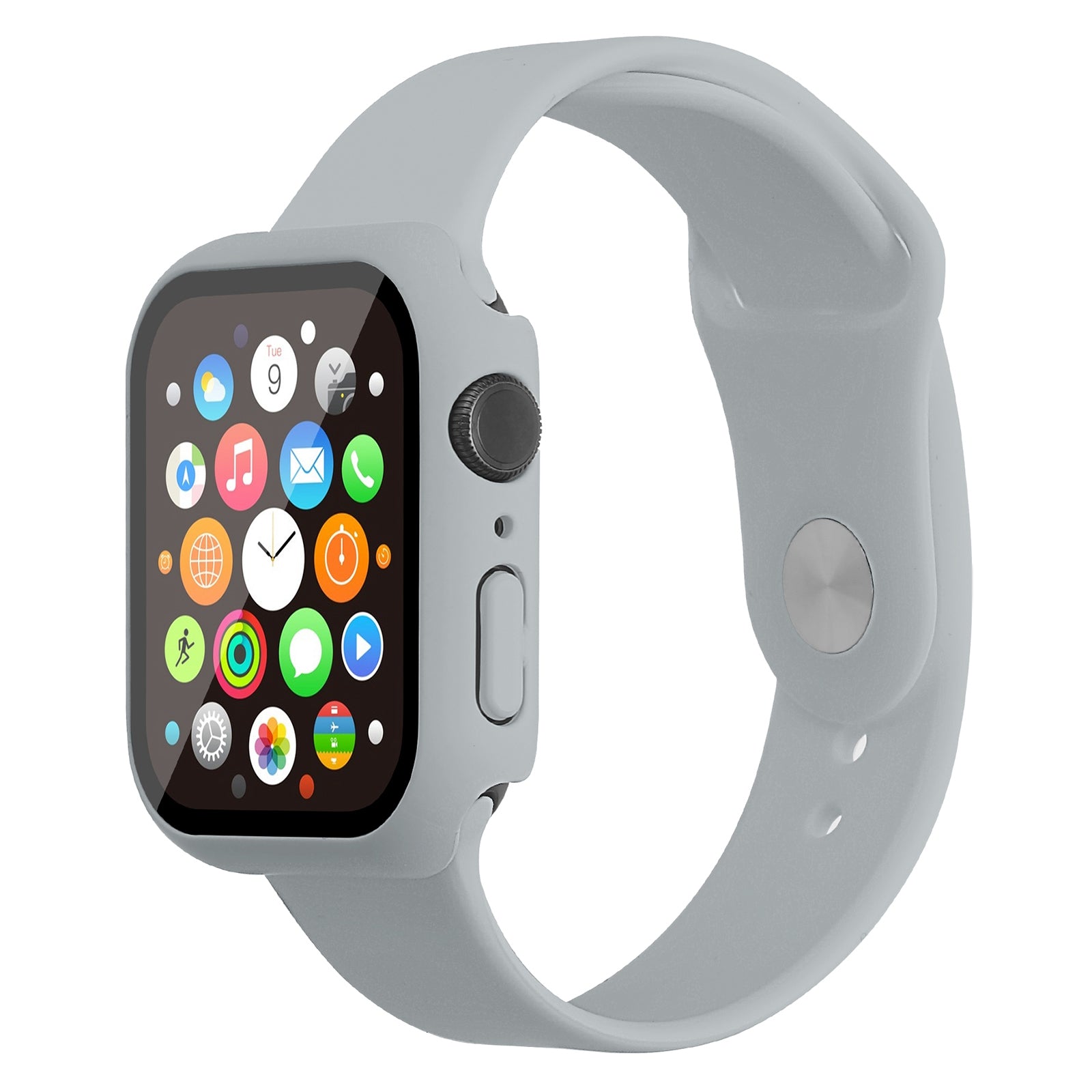 For Apple Watch Series 7 41mm Silicone Outdoor Sports Watch Band+Hard PC Case with Built-in Tempered Glass Screen Protector Size S M For Apple Watch Series 7 41mm Silicone Outdoor Sports Watch Band+Hard PC Case with Built-in Tempered Glass Screen Protector Size S M